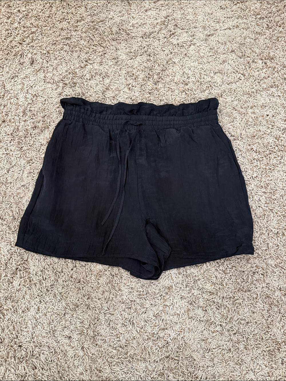 Express Black High-Waist Drawstring Shorts
